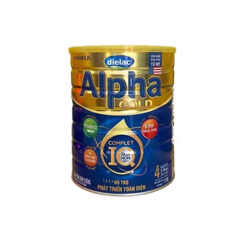 Sữa bột Vinamilk Dielac Alpha GOLD 4 1.4kg sữa non (cho bé từ 2-6 tuổi)