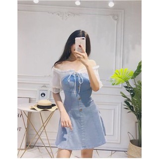 Váy bò trễ vai phối ren thuythuy