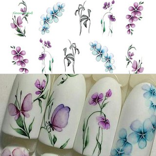 Miếng dán trang trí móng tay hình hoa bướm phong cách Vintage thủ công nghệ thuật