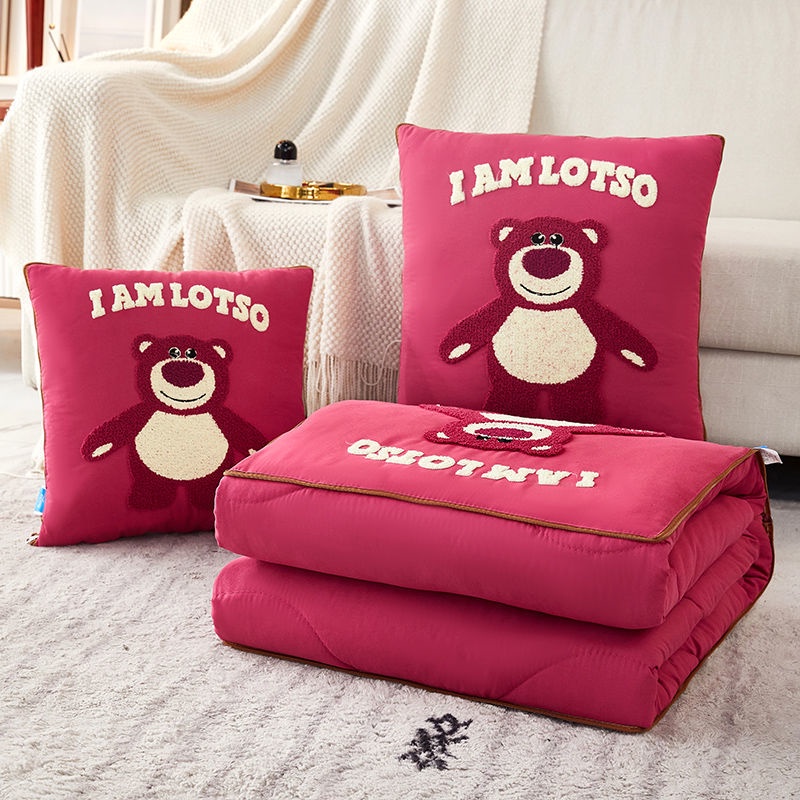 Chăn Gối Ngủ Trưa Điều Hòa Nhiệt Độ In Hình Chuột Mickey / Gấu / Dâu Tây Hoạt Hình