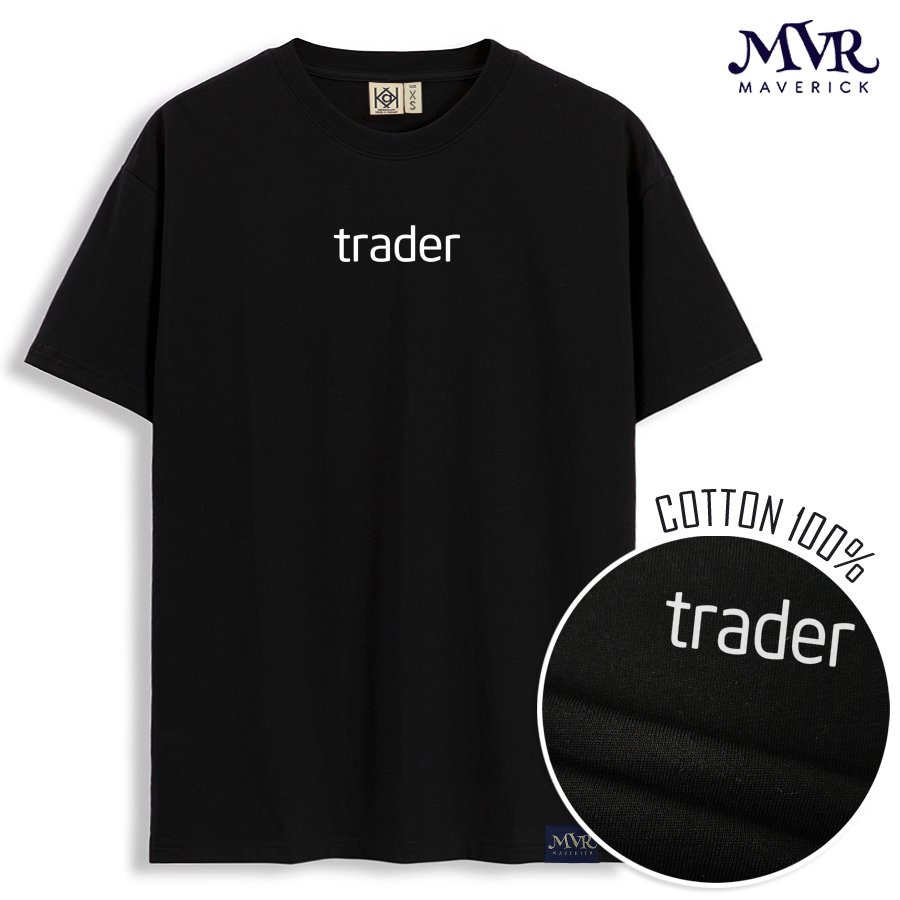 Áo nam nữ phom rộng Cotton thoáng mát chữ trader vui nhộn phong cách MVR size rộng tee Mỹ KK4053