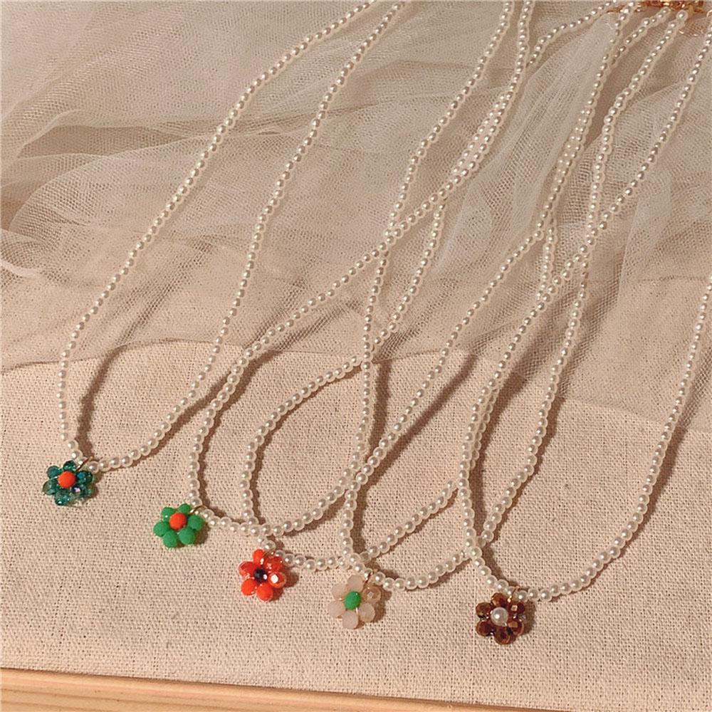 Vòng Cổ Choker Đính Hạt Mặt Hoa Phong Cách Bohemian Ngọt Ngào Thanh Lịch WMES15H