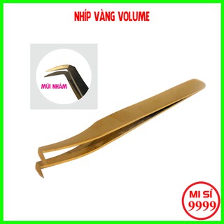 Nhíp volume vàng, dùng để tạo fan, nối mi volume, bao test 10D - 15D