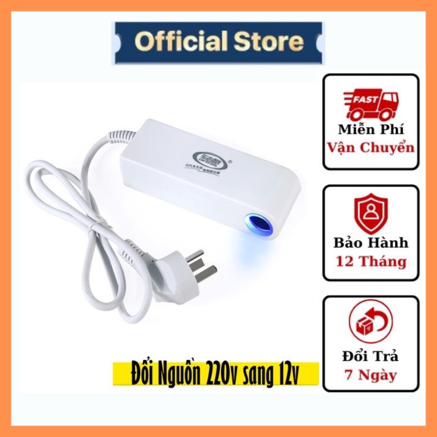Bộ đổi nguồn ⚡️𝐅𝐑𝐄𝐄 𝐒𝐇𝐈𝐏⚡️ 220v sang 12v - Bộ chuyển đổi 220V - 12v cao cấp ( Màu trắng)