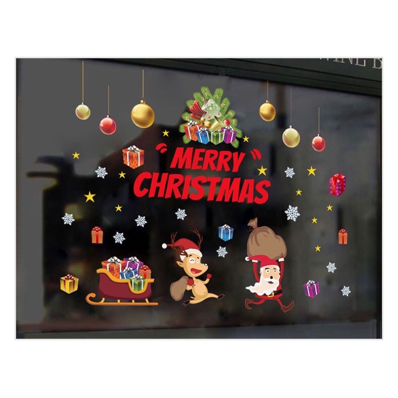 Decal dán tường Noel - Các bạn Noel chơi rượt đuổi