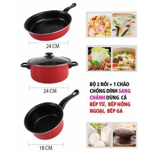Bộ nồi chảo chống dính hàng nội địa TQ