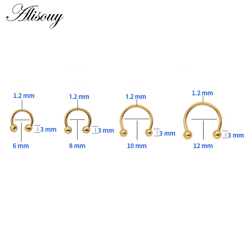 Alisouy 1 Khuyên Mũi Bằng Thép Không Gỉ Cá Tính