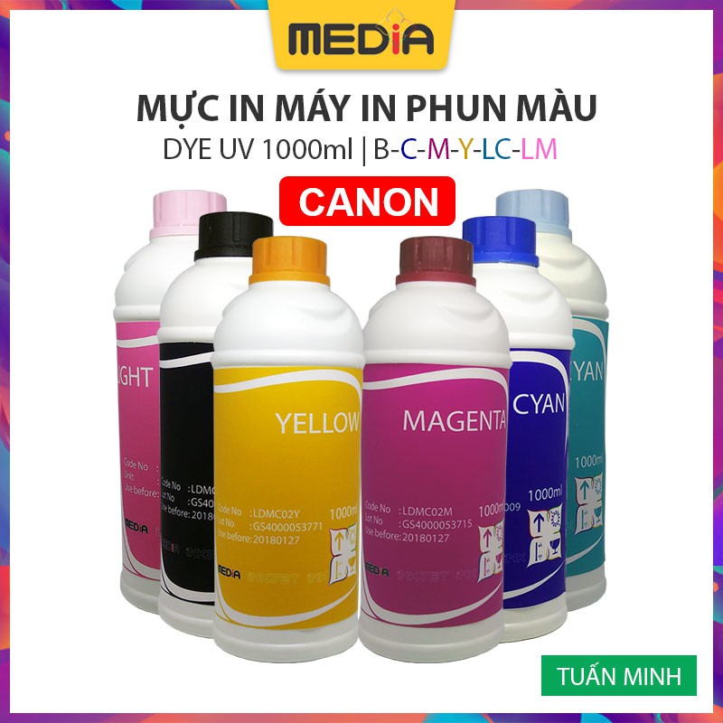 Mực In Phun Màu Media DYE UV Cho Máy In Canon 1000ml