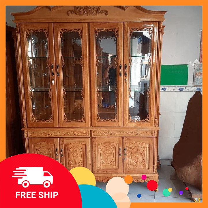 Mỹ Nghệ Bắc Ninh  TỦ RƯỢU GỖ GÕ ĐỎ 160cm x cao 210cm x hông 42cm