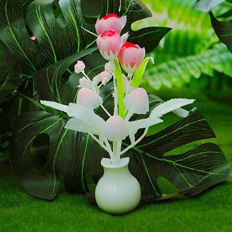 Đèn Ngủ Cảm Biến Hình Hoa Tulip Mini Mềm Mại Lãng Mạn Trang Trí Phòng Ngủ Cho Bé