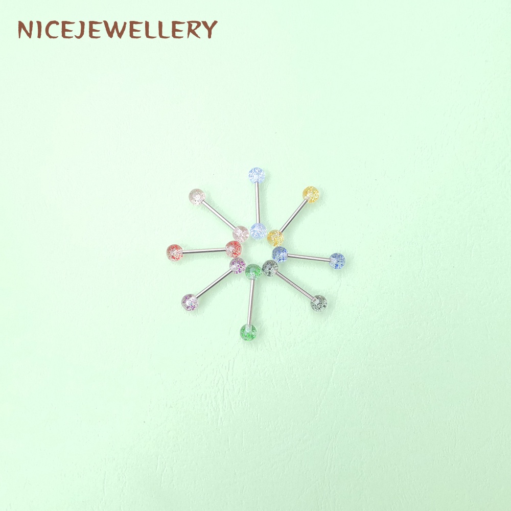 1 Khuyên Lưỡi 14G Bằng Thép Không Gỉ