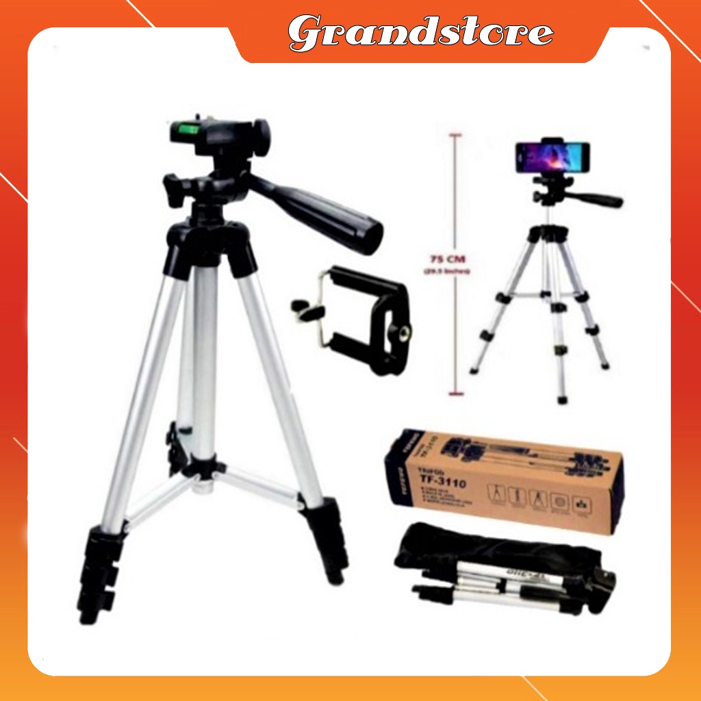 Chân đế giá đỡ điện thoại, máy ảnh, máy chiếu, webcam gậy tripod 3 chân TF-3110 chụp hình, quay phim, livestream, selfie