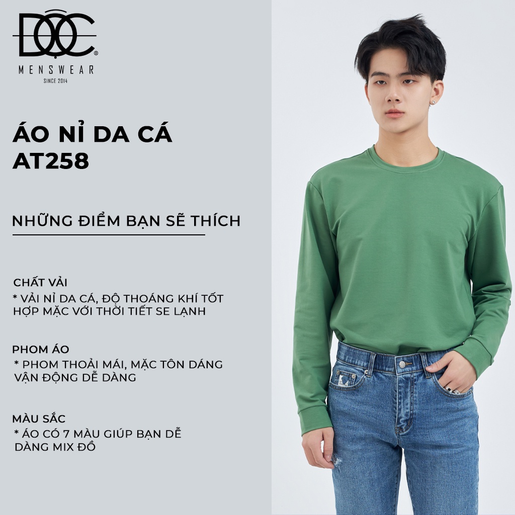 Áo Sweater nam trơn Độc menswear, chất liệu nỉ da cá form unisex 7 màu phong cách Hàn Quốc - AT258