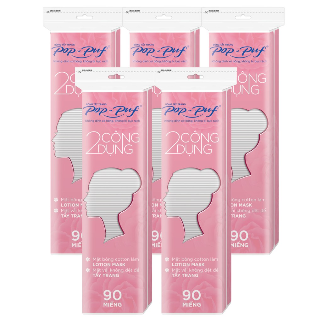 Cây Bông Tẩy Trang Pop Puf Classic 90 Miếng + 30 miếng