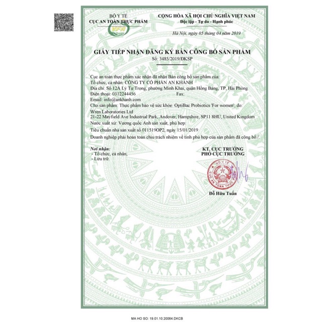 Men vi sinh Optibac Tím