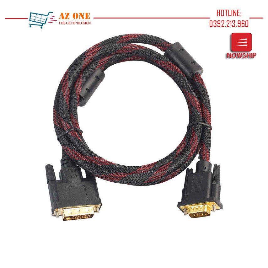 Cáp Chuyển Đổi DVI 24+5 Sang VGA Bọc Lưới Chống Nhiễu Dài 1,5m