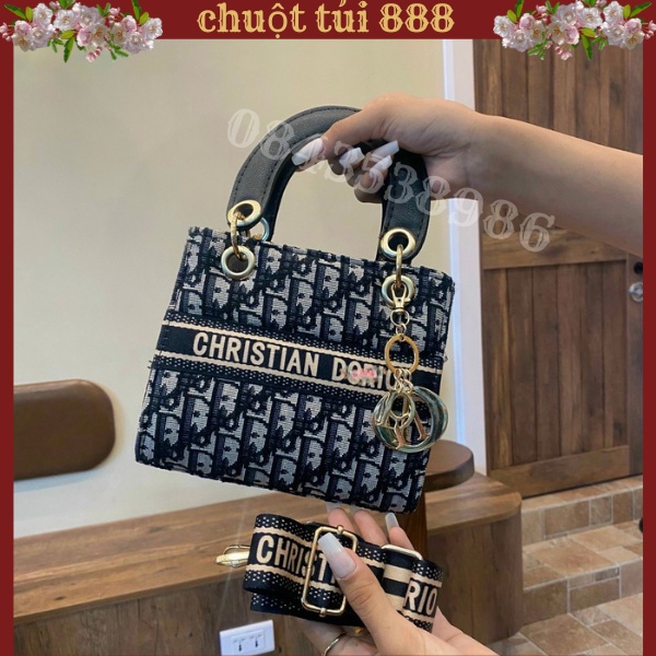 Túi xách nữ cầm tay đeo chéo bản dupe di-or lady hoạ tiết chữ DiDiBag dáng vuông size 18 , hàng quảng châu cao cấp