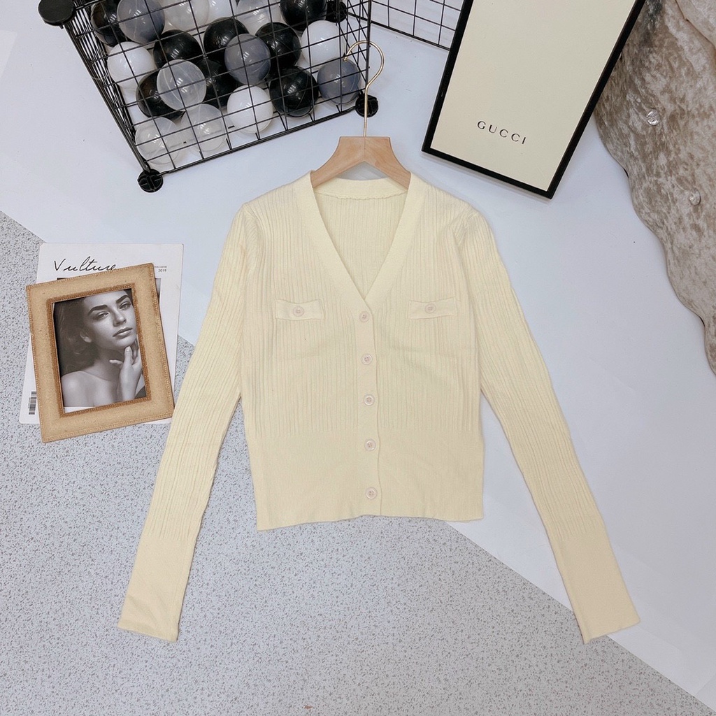 Áo len nữ cardigan mỏng dệt kim tay dài hàn quốc ulzzang Chamia