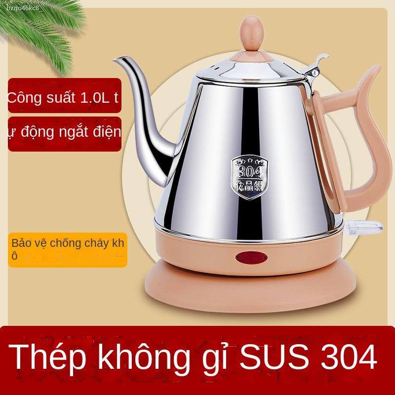 Ấm siêu tốc pha trà gia dụng tự động ngắt điện miệng dài mini inox 304 nhỏ