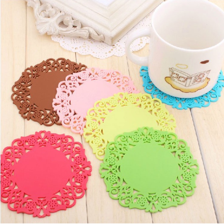 Tấm Lót Ly Cốc Hình Tròn Bằng Silicone Cách Nhiệt Tiện Dụng