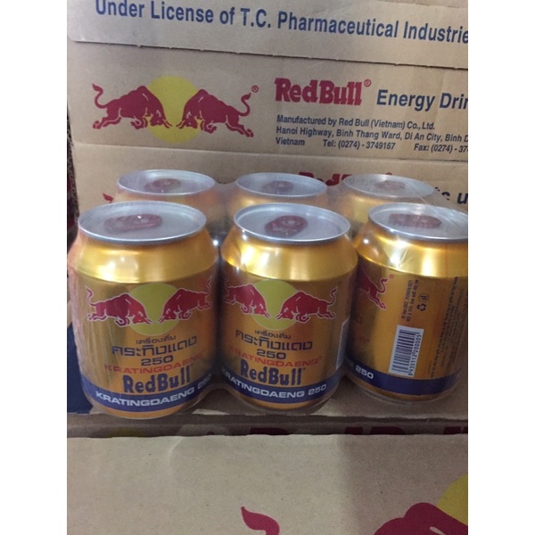 THÙNG 24 LON BÒ HÚC VIỆT REDBULL 250ml.