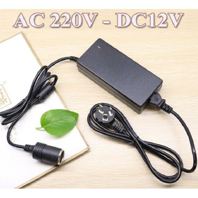 Đổi Nguồn, adapter Điện 220v 12v Tẩu nguồn, Bộ Chuyển Đổi Nguồn Điện 220V Đầu Cắm Ôtô 12V / 60W /5A