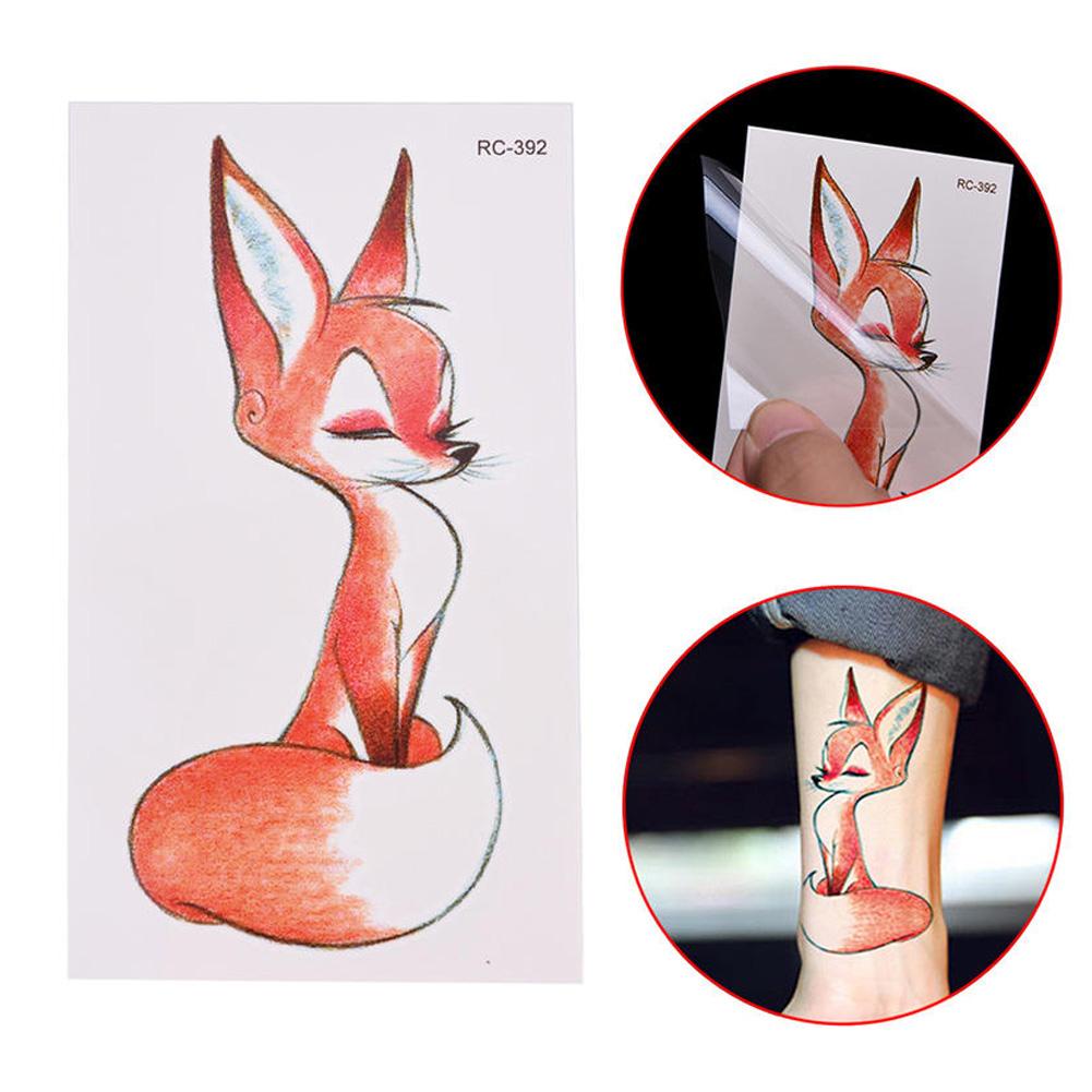 Hw Hình Xăm Dán Tạm Thời Chống Nước Hình Cáo Nhiều Màu Kích Thước 105mm*60mm