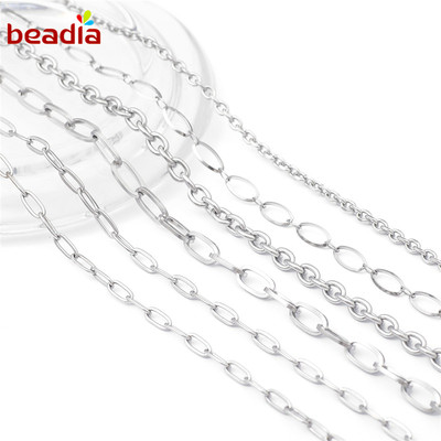 Dây xích BEADIA bằng inox nhiều kiểu dùng làm trang sức diy