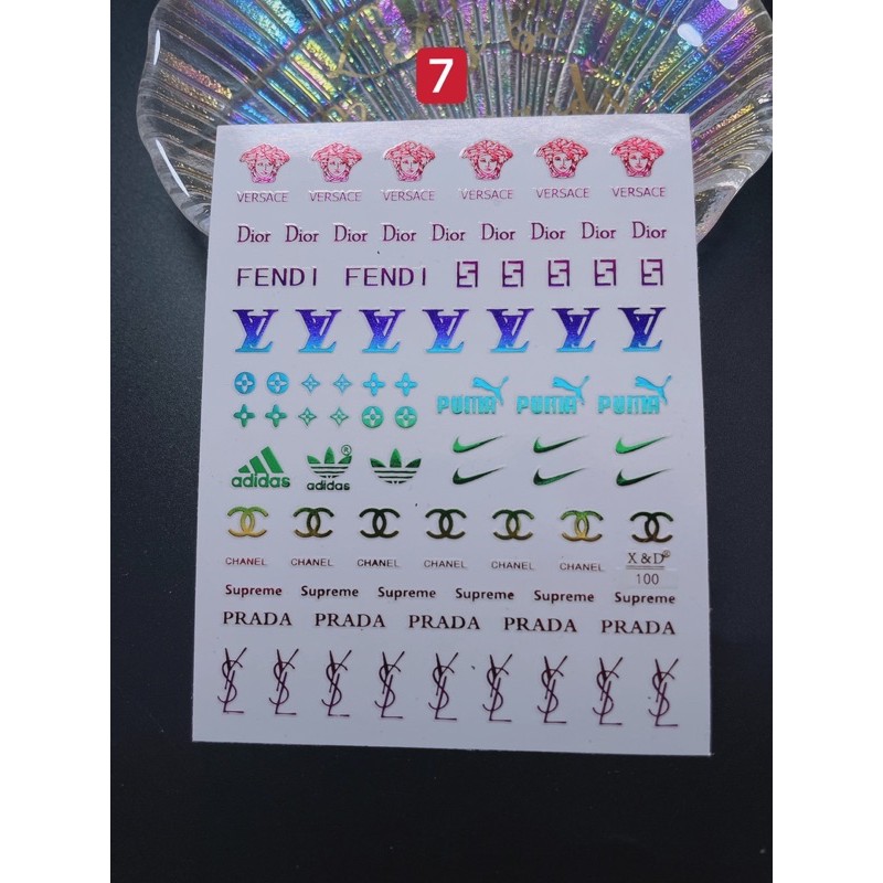 sticker hình thương hiệu dán móng tay nail