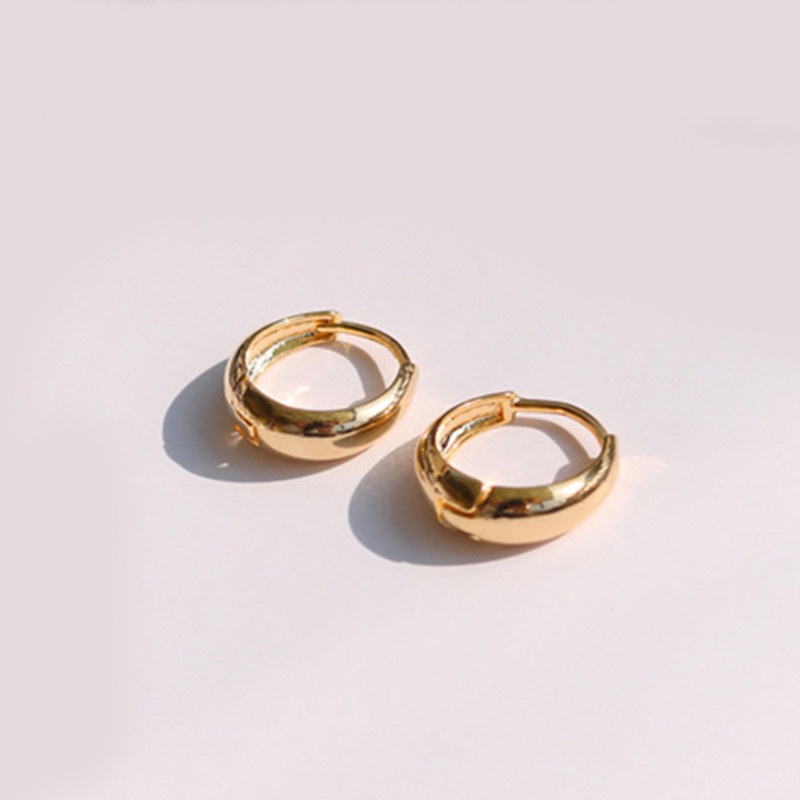 Khuyên Tai Tròn Mạ Vàng 18K Đơn Giản