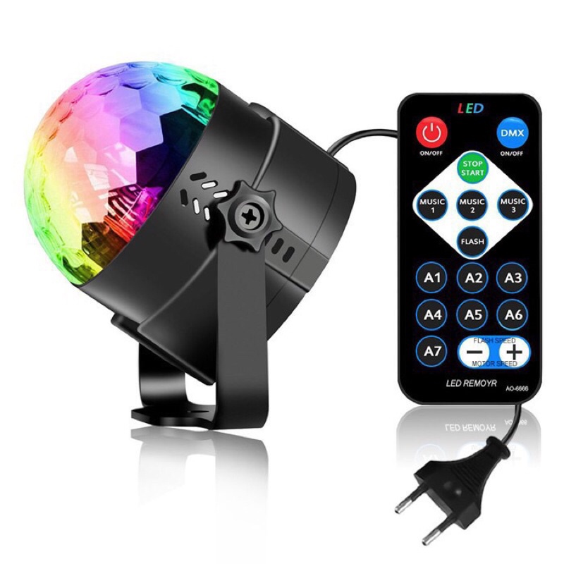 FREESHIP Đèn Led Xoay Trang Trí 7 Màu Cảm, Đèn Led Xoay Vũ Trường, Bar, Sân Khấu Dành Cho Dân Bay