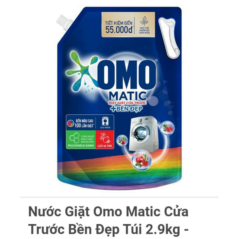 [Giá rẻ thật] Nước giặt Omo matic cửa trước bền đẹp túi 2.9kg