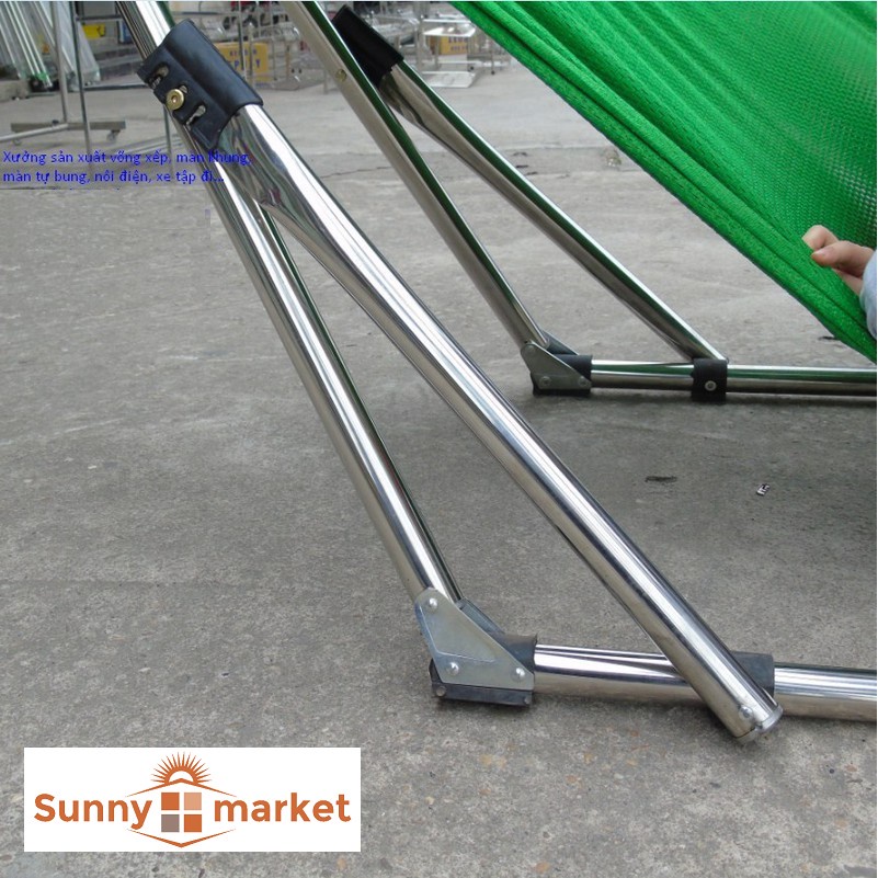 Bộ Khung võng xếp inox cao cấp bao gồm khung và lưới võng loại dày nặng 1,3kg