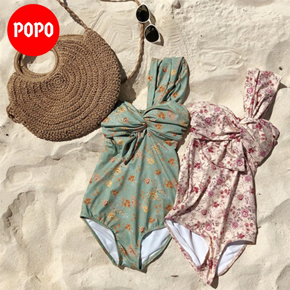 Áo tắm nữ 1 mảnh sexy bikini họa tiết hoa trong bộ sưu tập đồ đi biển 2021 POPO sw2337