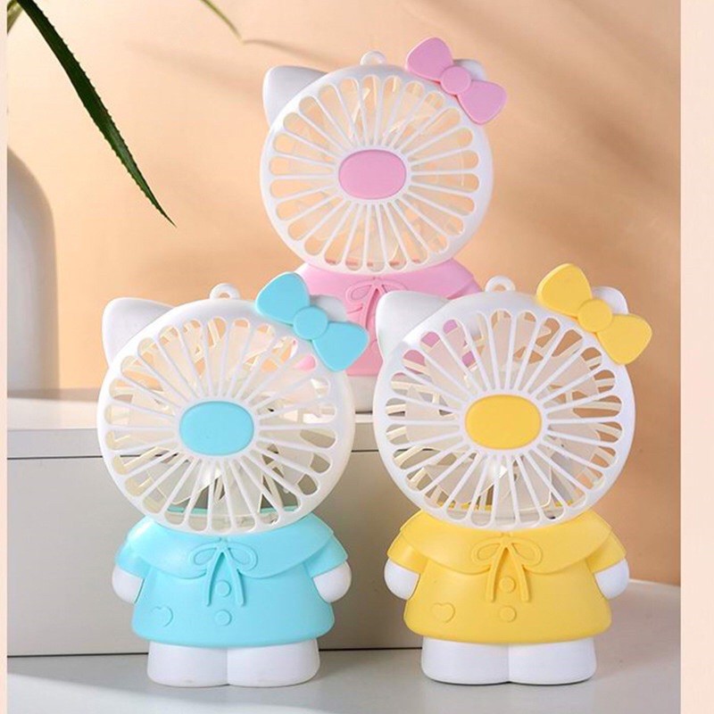 Có sẵn 🌸 Quạt Cầm Tay Mini Hình Kitty & Thỏ & Gấu Cute 871 🌸 Kèm dây sạc usb