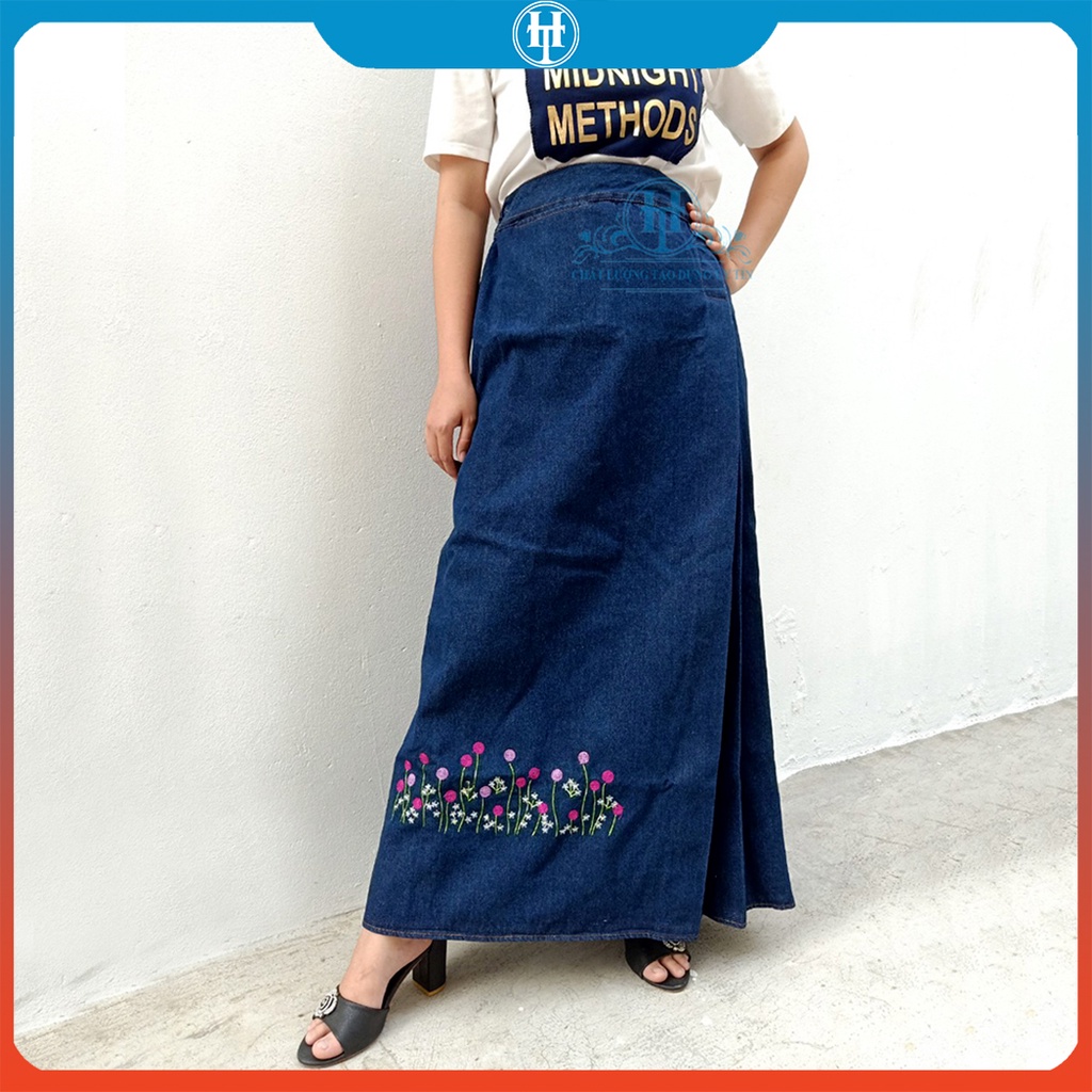 Váy Chống Nắng Thời Trang Nữ Cao Cấp Vải Jean Mềm Đẹp Có Nút Bấm Chắc Chắn H&amp;T Fashion