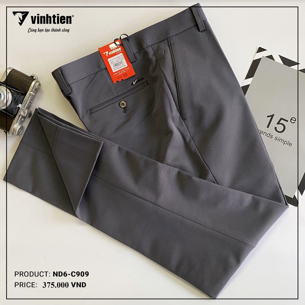 Quần Tây Nam (Nhiều Màu) Công Sở Slimfit Dáng Trẻ Vĩnh Tiến 375