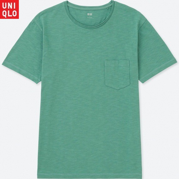 Áo thun nam Uniqlo 100% Supima cotton - cổ tròn có túi  (LIGHT18)