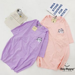 Áo thun thêu hình thỏ ulzzang - ẢNH THẬT