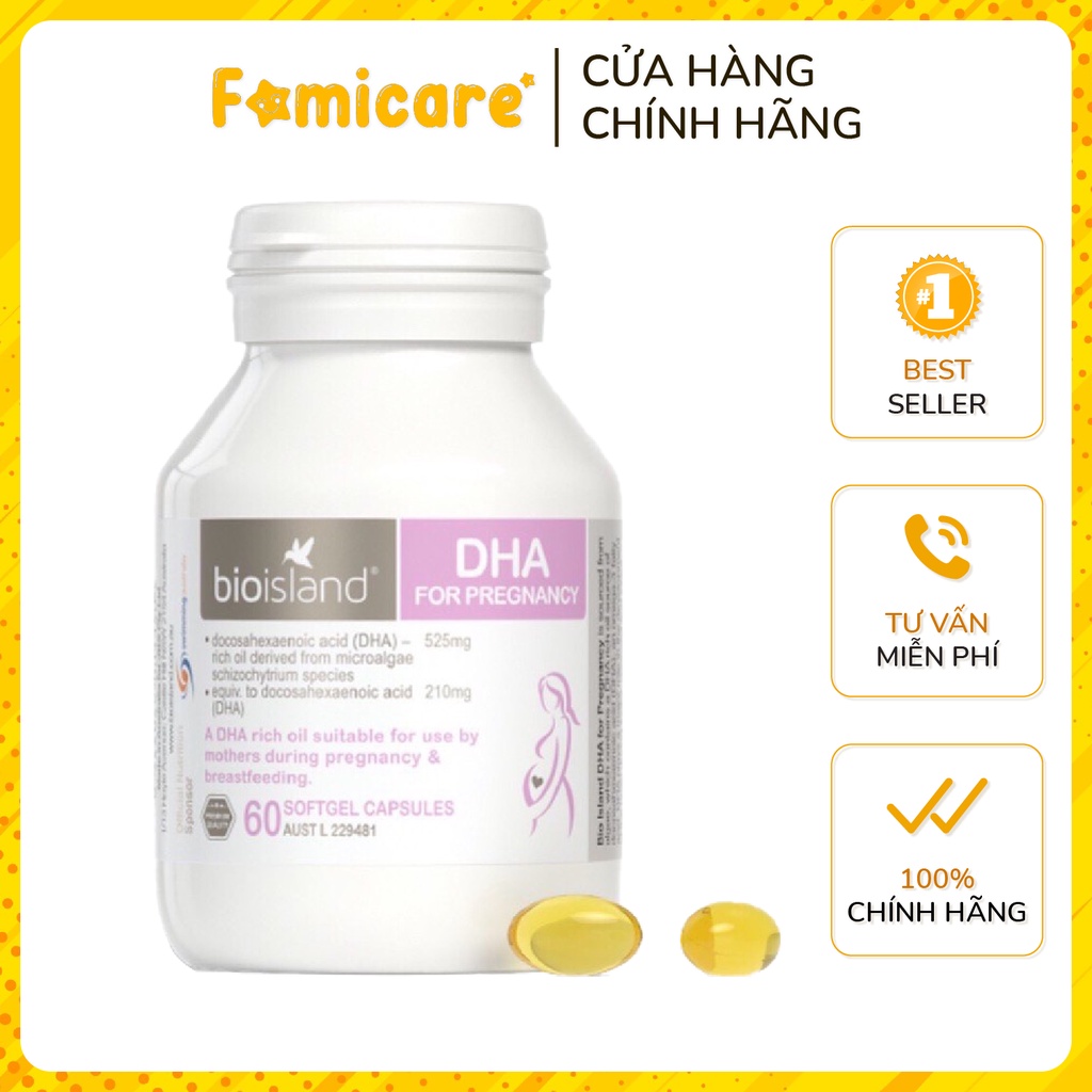 Vitamin bà bầu Bio Island DHA 60 viên bổ sung dưỡng chất cho bà bầu