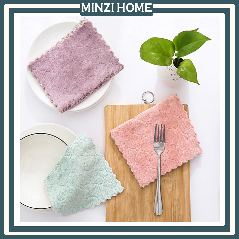 Túi 10 Khăn Lau Bếp Đa Năng Loại To Dài, 2 Mặt Siêu Thấm Nước, Siêu Mềm Mịn Tái Sử Dụng Nhiều Lần