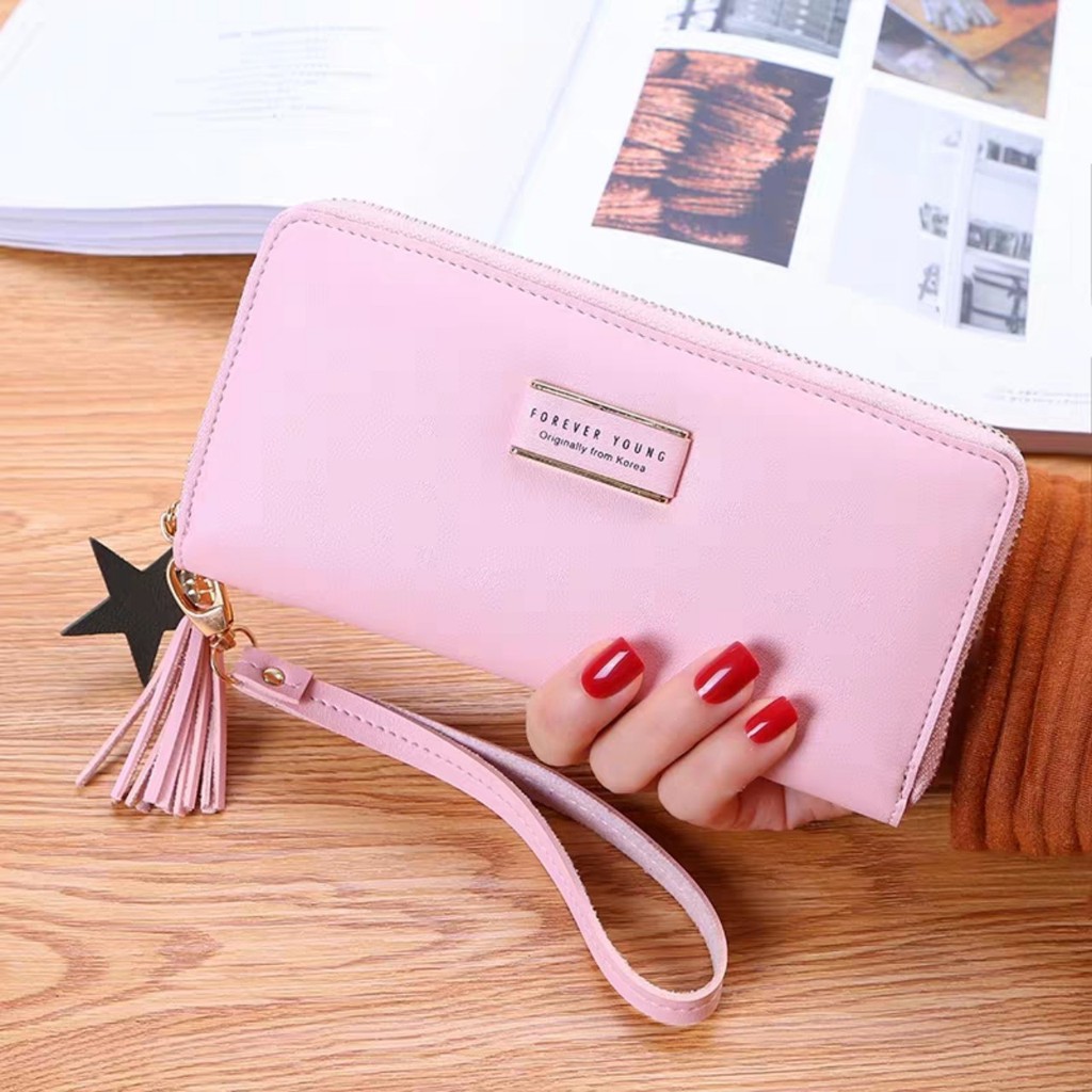 [Có Clip Thật]Ví Dài 5 Màu Khóa Kéo Phong Cách Hàn Quốc