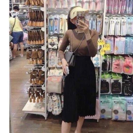 Hot! Chân váy midi xếp ly 💖FREESHIP💖 Chân váy xếp ly dáng dài cực xinh AD29