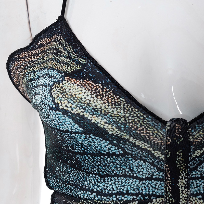 Áo Tank Top Cột Dây Hoạ Tiết Bướm Thiết Kế Hở Lưng Quyến Rũ