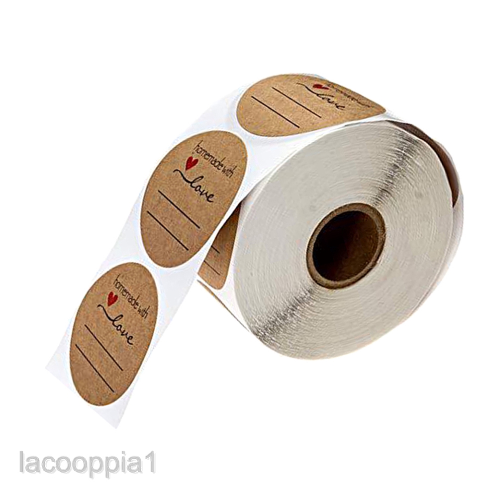 Bộ 500 miếng sticker hình tròn 1&quot; màu nâu dán trang trí thủ công cho túi đựng quà bánh