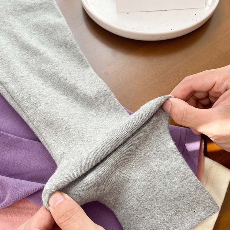 Quần Legging Cotton Len Lưng Thun Cao Dáng Ôm Xinh Xắn Cho Bé Gái