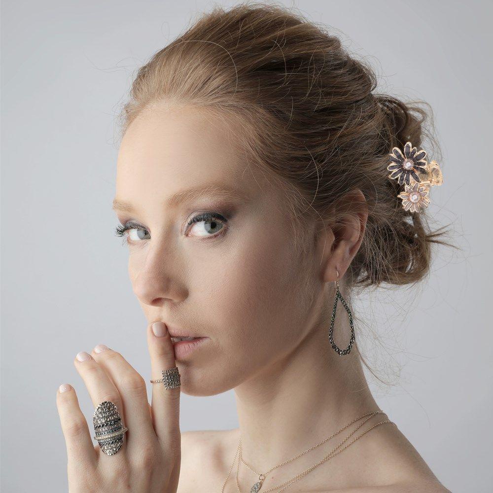 Kẹp Tóc Hình Hoa Đính Ngọc Trai Phong Cách Hàn Quốc Cho Nữ