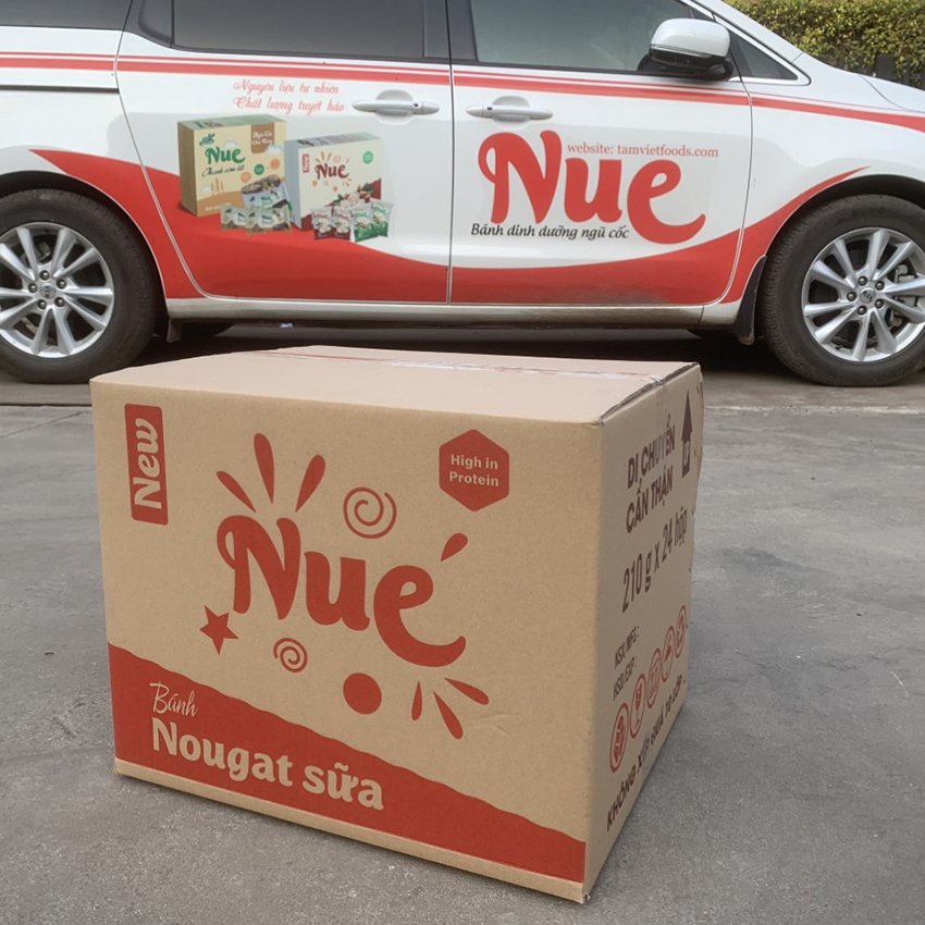 1 THÙNG 24 HỘP NOUGAT SỮA 210G/HỘP - KẸO HẠT - BÁNH HẠNH PHÚC