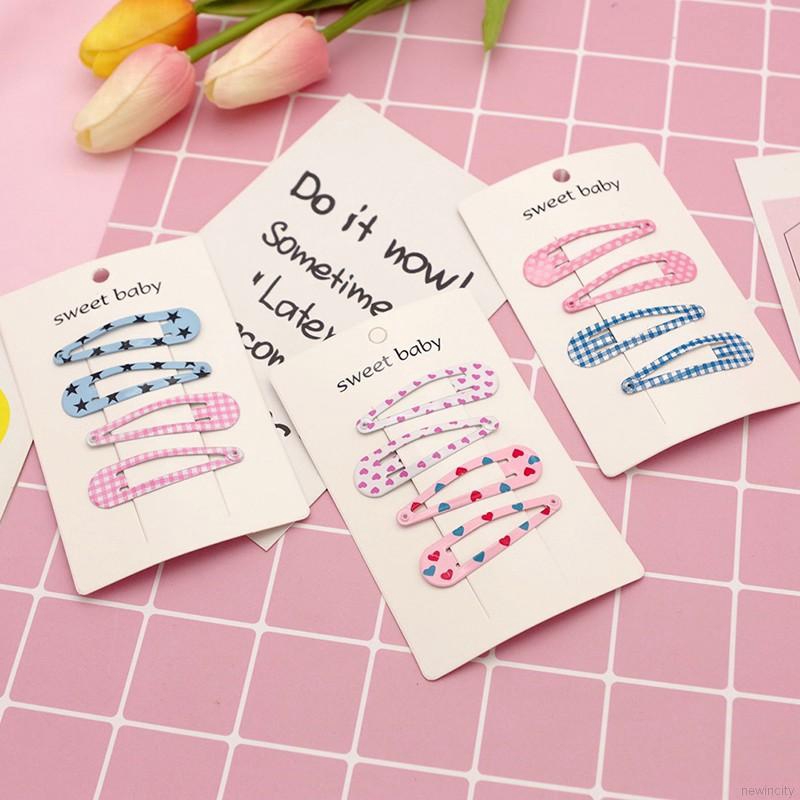 4 Kẹp tóc họa tiết hoa dễ thương cho bé gái