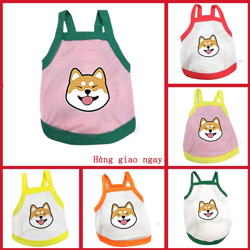 Áo thun mùa hè in họa tiết chó Shiba Inu dành cho thú cưng